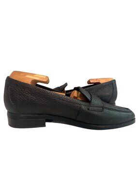 Vionic Women Shoes Sz 10 Black Pebbled Leather Sellah Low-Heeled Loafers Classic